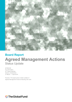 Agreed Management Actions