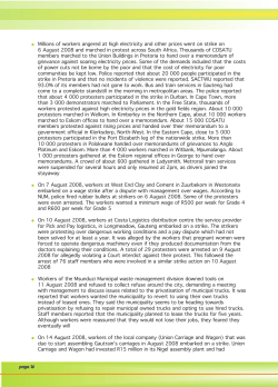 Industrial Action Report 2008
