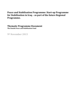 Peace and Stabilisation Programme: Start