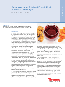 Determination of Total and Free Sulfite in Foods and Beverages