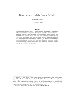 Decentralization and the Gamble for Unity
