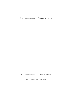 INTENsIONAl SEMANTIcs
