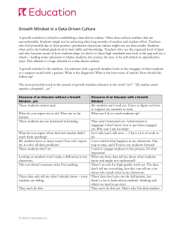 Growth Mindset in a Data-Driven Culture