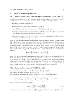 0.1 QFT in curved space-time