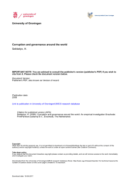 University of Groningen Corruption and governance around