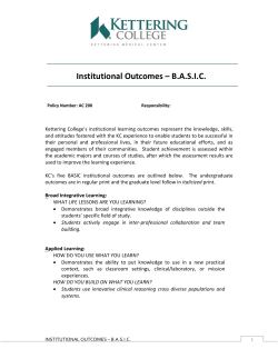 Institutional Outcomes &ndash; BASIC