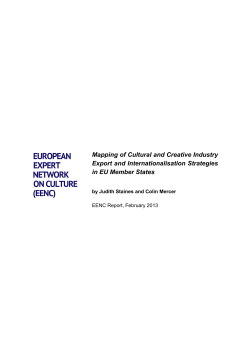 Mapping of CCI export and internationalisation strategies in EU