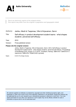 Self-efficacy in product development student teams - what