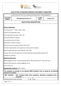 QUOTATION STANDARD BIDDING DOCUMENT ANNEXURE