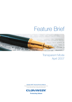 Feature Brief: Transparent Mode