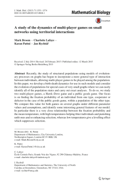 A study of the dynamics of multi-player games on small networks