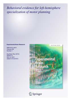 Behavioral evidence for left-hemisphere specialization of motor