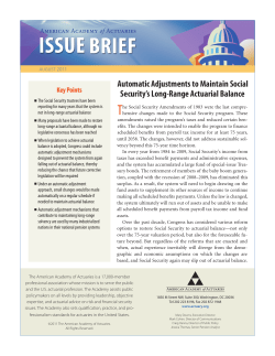 Automatic Adjustments to Maintain Social Security`s Long