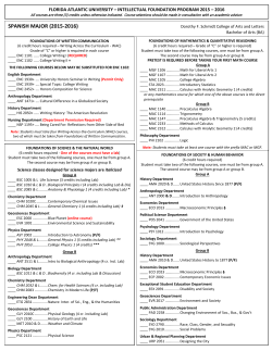 spanish major (2015-2016) - Florida Atlantic University