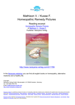 Mathison V. / Kusse F. Homeopathic Remedy Pictures