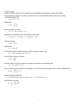 Practice Problems SHORT ANSWER. Write the word or