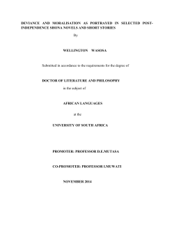 DEVIANCE AND MORALISATION AS PORTRAYED IN SELECTED