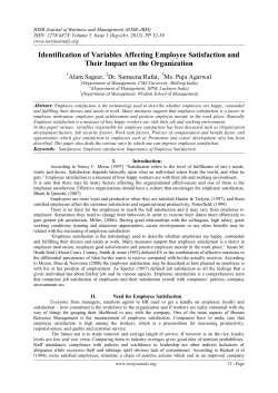 Identification of Variables Affecting Employee Satisfaction