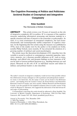 The Cognitive Processing of Politics and Politicians