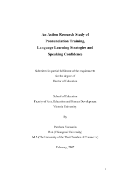 An Action Research Study of Pronunciation Training, Language