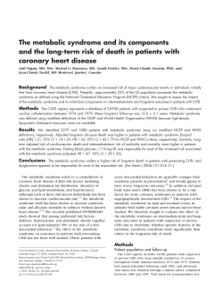 The metabolic syndrome and its components and the long