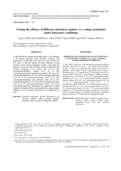 Testing the efficacy of different substances against Arion slugs