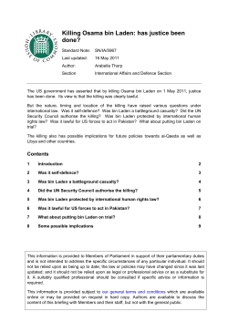 Killing Osama bin Laden: has justice been done?