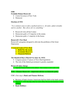 FDR Franklin Delano Roosevelt • 2 term Governor of New York