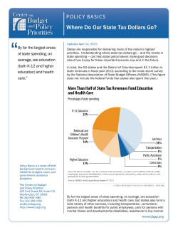Policy Basics: Where do our State Tax Dollars Go?