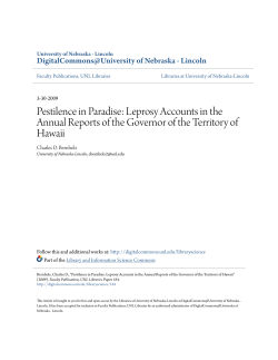 Pestilence in Paradise: Leprosy Accounts in the Annual Reports of