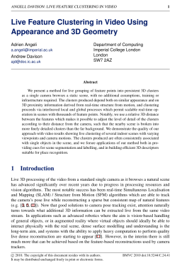 Live Feature Clustering in Video Using Appearance and 3D Geometry