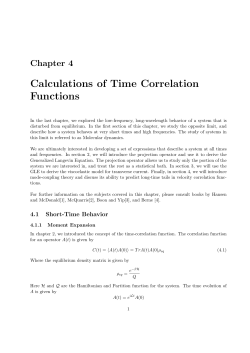 Calculations of Time Correlation Functions