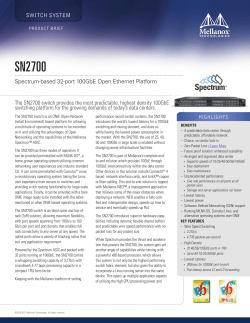 Spectrum SN2700 32-port 100GbE Switch Product Brief