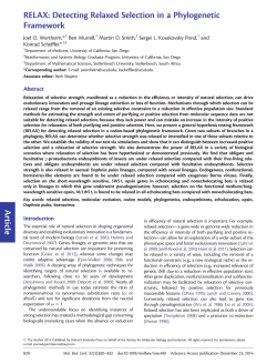 Article RELAX: Detecting Relaxed Selection in a Phylogenetic