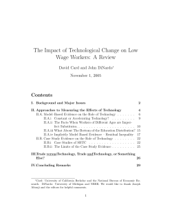 The Impact of Technological Change on Low Wage Workers: A