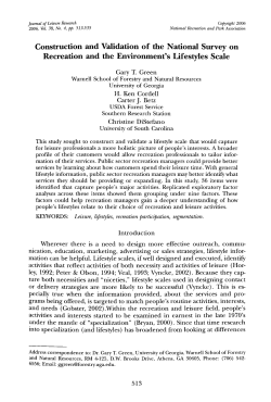 Construction and Validation of the National Survey on Recreation
