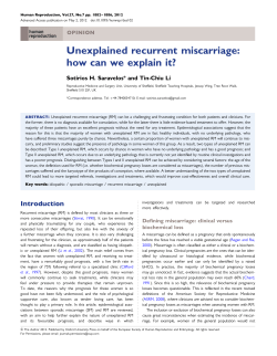 Unexplained recurrent miscarriage: how can we