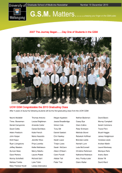 GSM - Science, Medicine and Health @ UOW