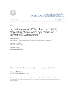 Beyond International Water Law: Successfully Negotiating Mutual