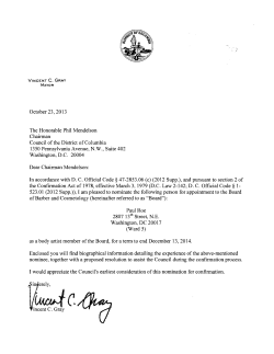 October 23,2013 The Honorable Phil Mendelson Chainnan