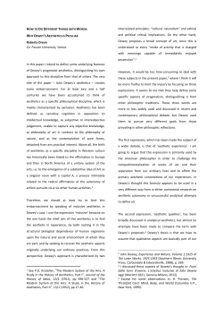 Roberta Dreon Ca` Foscari University, Venice In this paper I intend
