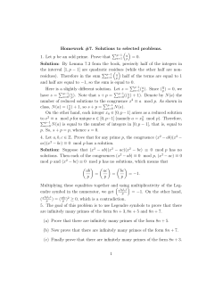 Homework #7. Solutions to selected problems. 1. Let p be an odd