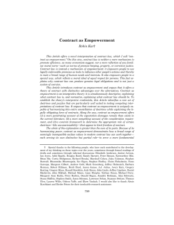 Contract as Empowerment - Chicago Unbound