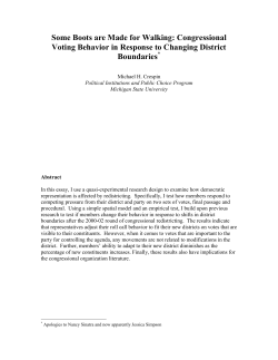 Some Boots are Made for Walking: Congressional Voting Behavior