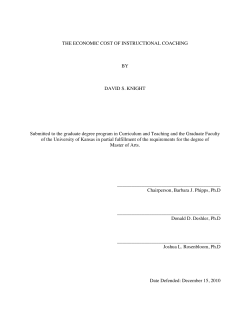 THE ECONOMIC COST OF INSTRUCTIONAL COACHING BY