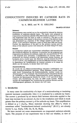 conductivity induced by cathode rays in cadmium -selenide