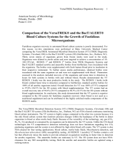 Comparison of the VersaTREK&reg; and the BacT/ALERT&reg; Blood