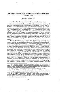 antitrust policy in the new electricity industry