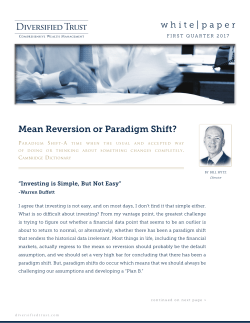 Mean Reversion or Paradigm Shift?