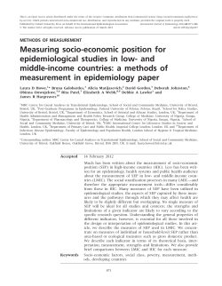 Measuring socio-economic position for